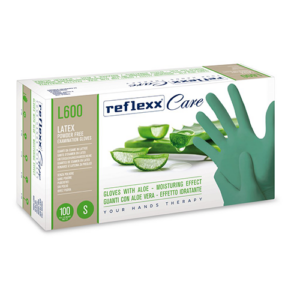Guanti lattice ALOECARE verdi senza polvere - 100pz REFLEXX